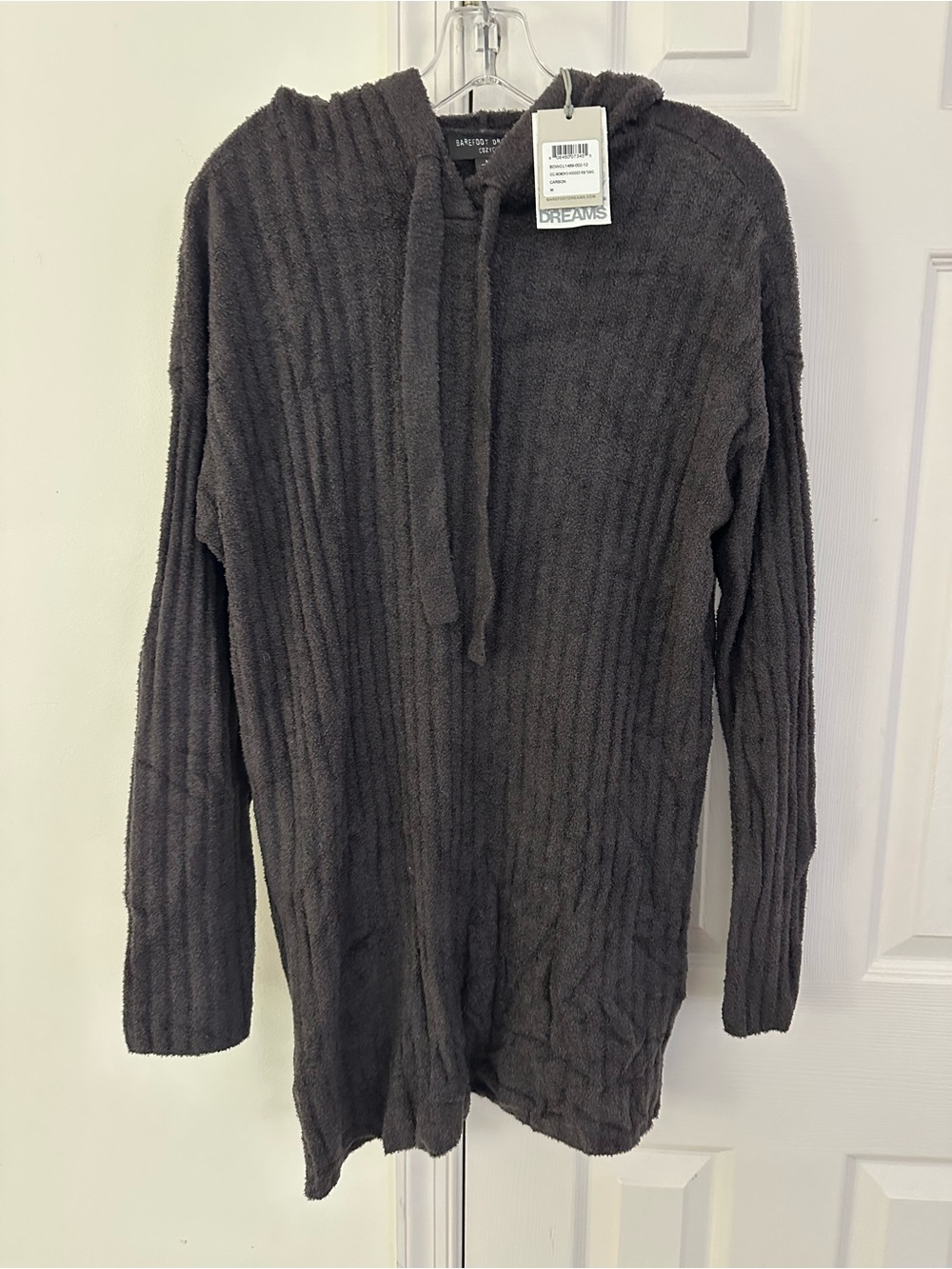 Barefoot Dreams Women’s Charcoal Ribbed Hooded Tunic